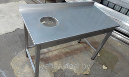 Стол для сбора остатков пищи из нержавеющей стали с бортом, от 500*500*860 мм