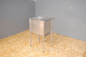 Ванна моечная сварная односекционная из нержавеющей стали,от 500*500*860 мм, глубина 300 мм, борт